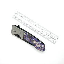 Load image into Gallery viewer, Keepsake Memorial Resin Flower Petal Spring Assisted Folding Pocket Knife / 622
