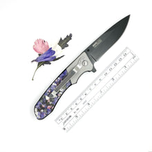 Load image into Gallery viewer, Keepsake Memorial Resin Flower Petal Spring Assisted Folding Pocket Knife / 622
