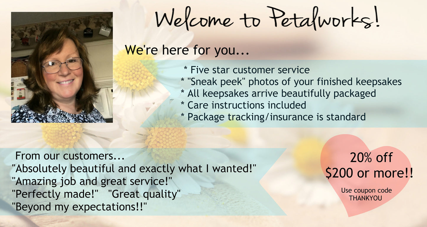 Memorial flower petal jewelry "Love you to the moon and back" handmade necklace / 1217