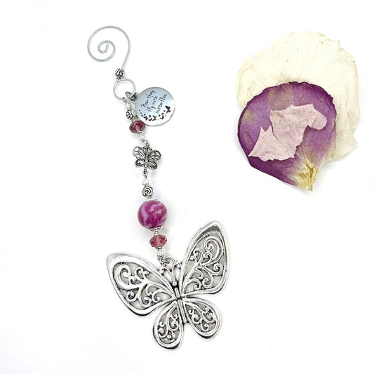 Memorial Flower Petal Butterfly Ornament / 424