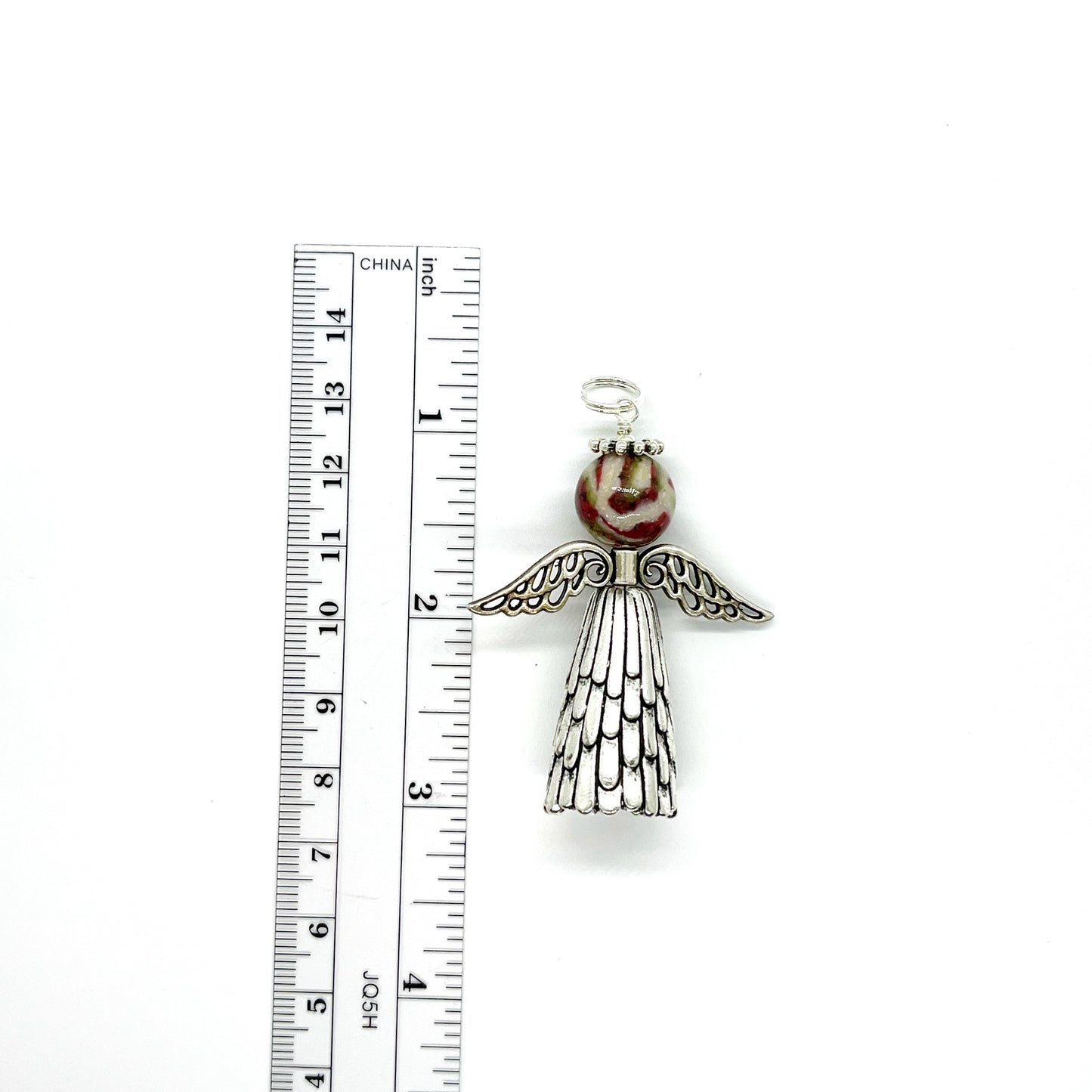 Memorial Preserved Funeral Flowers Rearview Mirror Angel Charms / 124