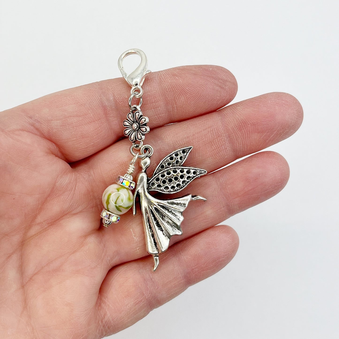 Memorial Preserved Funeral Flowers Angel-Fairy Charm, made from your memorial wedding or funeral flowers / 224