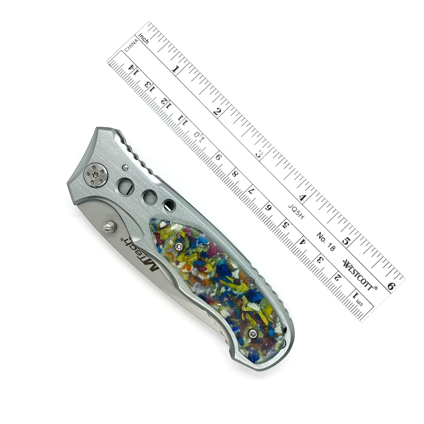 Keepsake Memorial Resin Flower Petal Folding Pocket Knife / 323