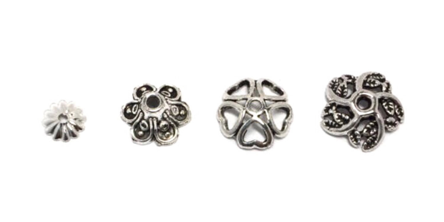 Memorial flower necklace / silver drop necklace / 816