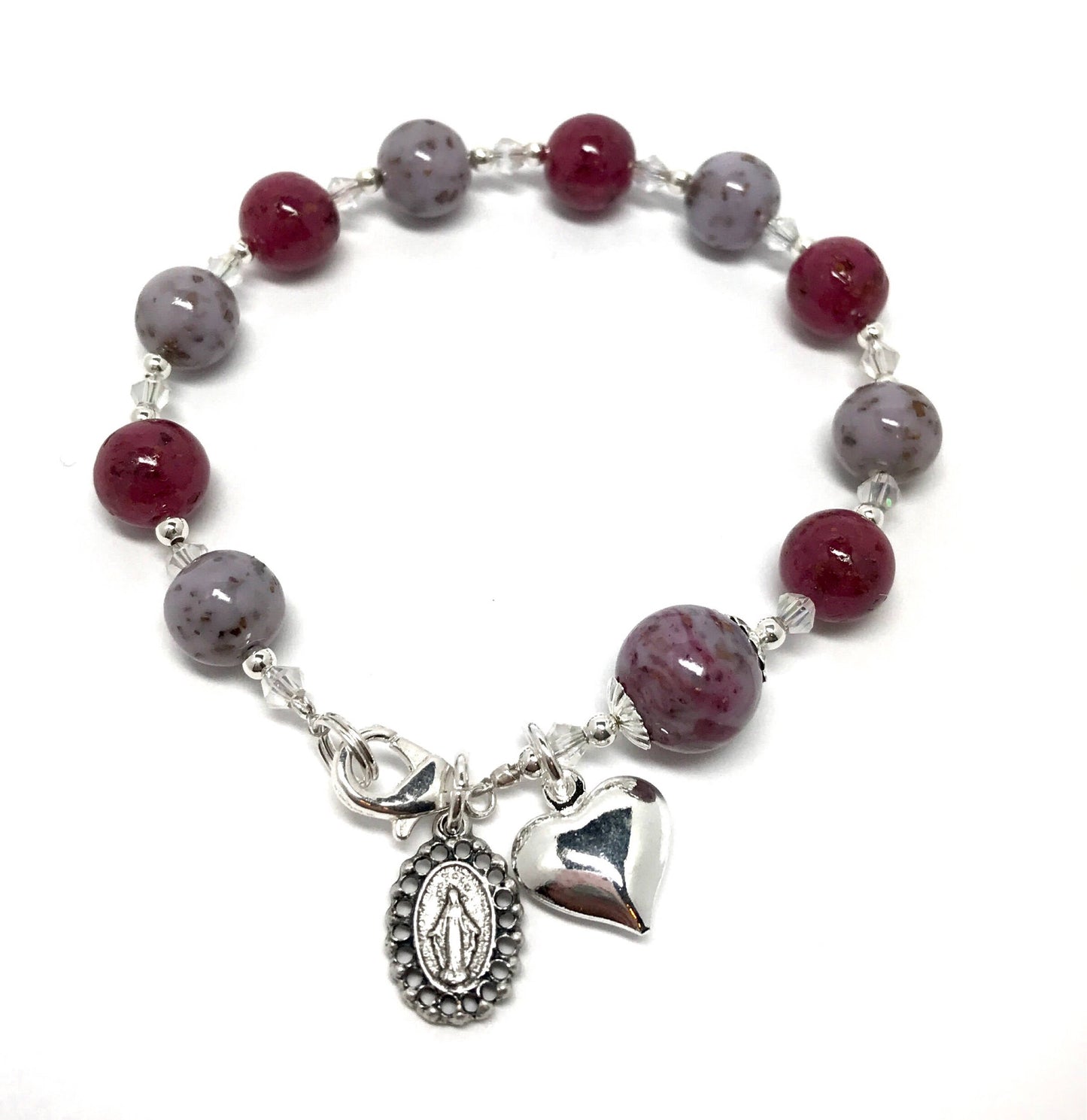 Memorial flower rosary bracelet / Wedding flower rosary bracelet  / 1017