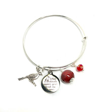 Load image into Gallery viewer, When Cardinals Appear Memorial Flower Petal Jewelry Bangle Bracelet / 418
