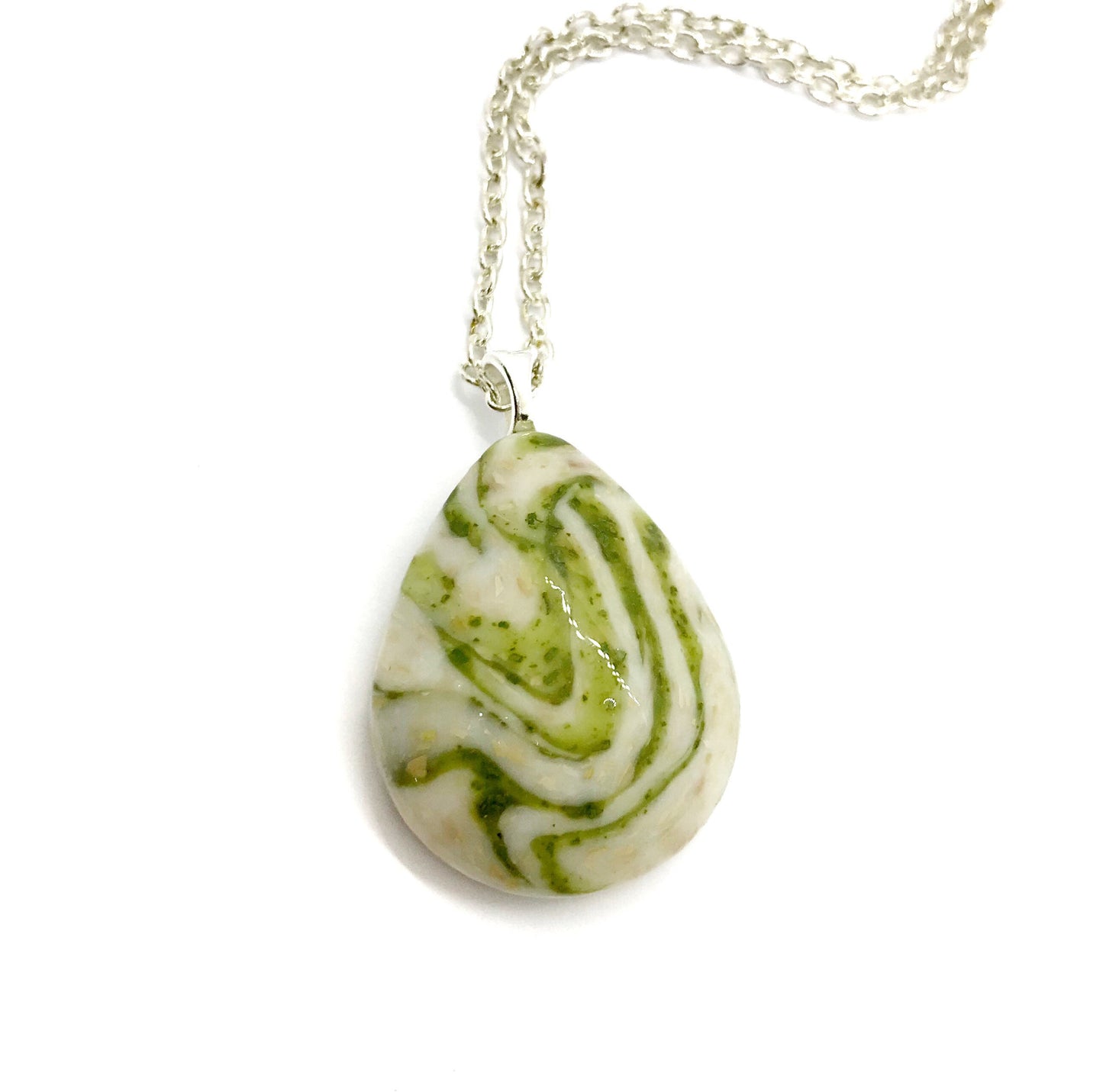 Wedding / Funeral flower jewelry Tear drop pendant  / 617