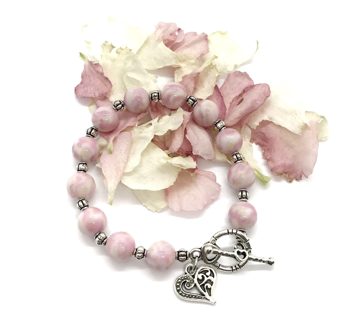 Wedding flower beaded keepsake bracelet  / 218