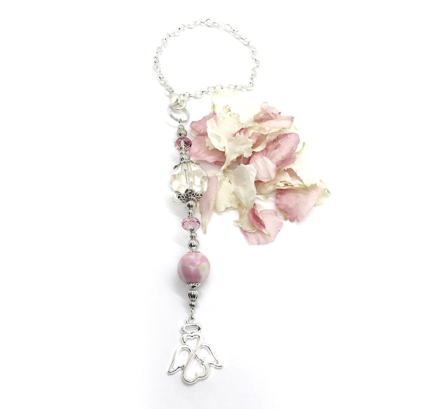 Memorial Flower Petal Rear View Mirror Charm  / 1018