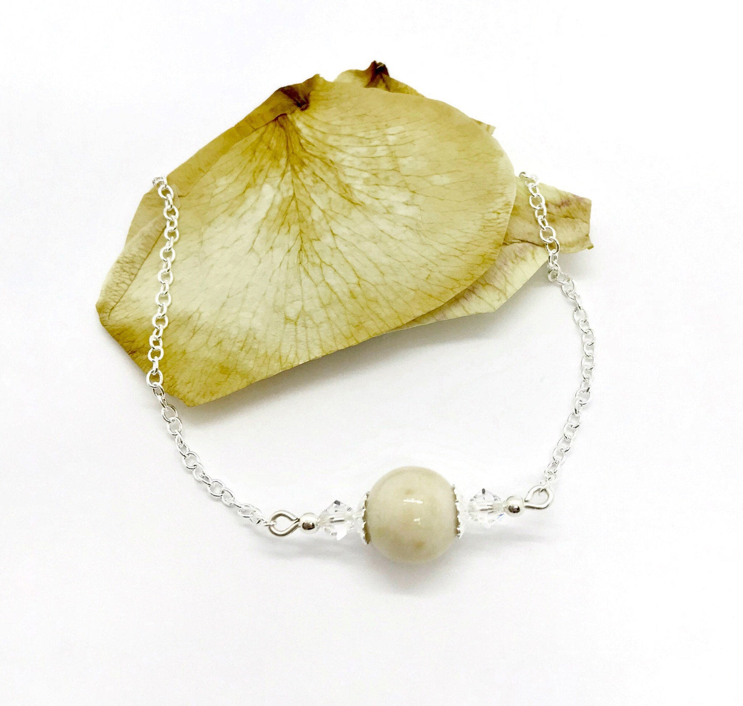 Silver Flower Petal Choker Style necklace/ 1417