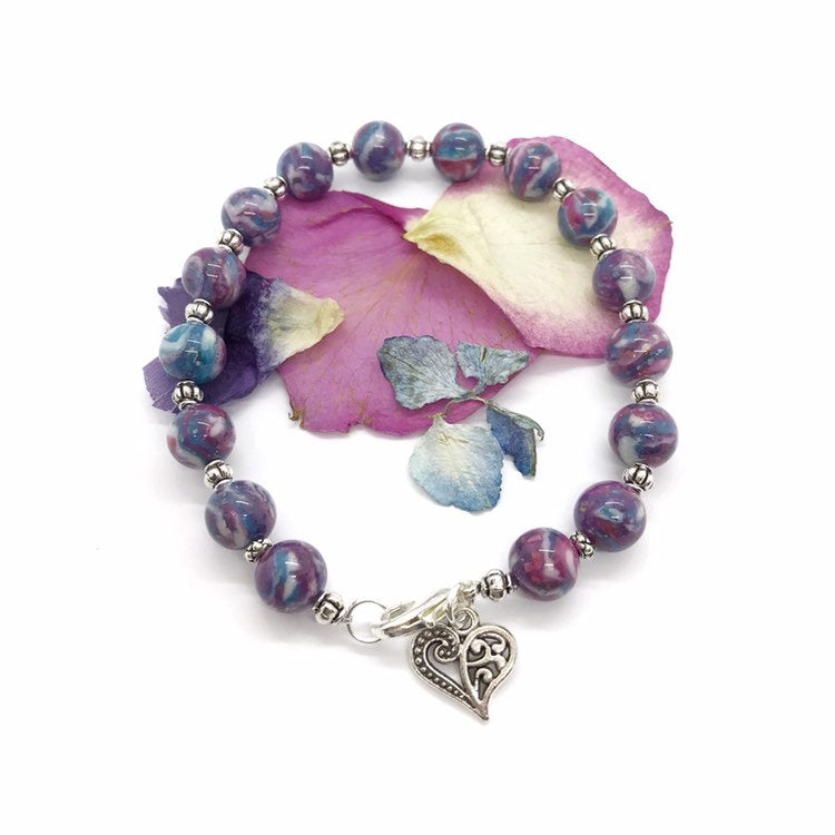 Wedding flower beaded keepsake bracelet  / 218