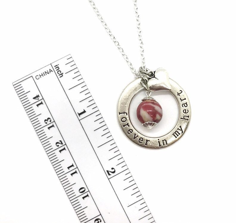 Memorial Flower Petal Jewelry Forever In My Heart Pendant  / 1218
