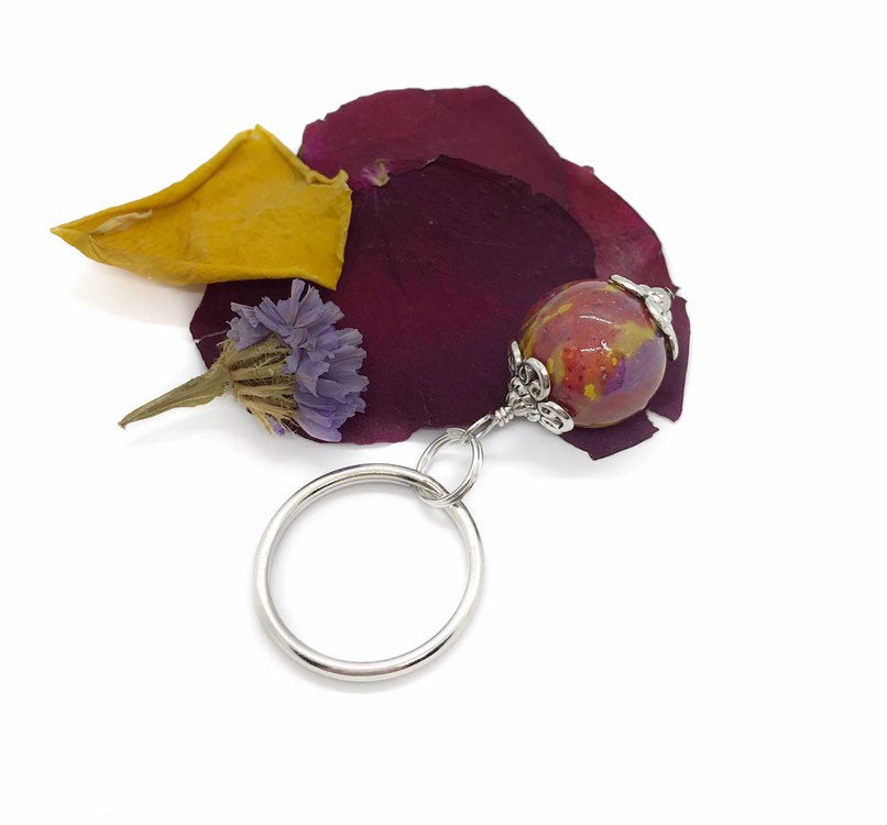Flower Petal Sphere Key ring  / 618