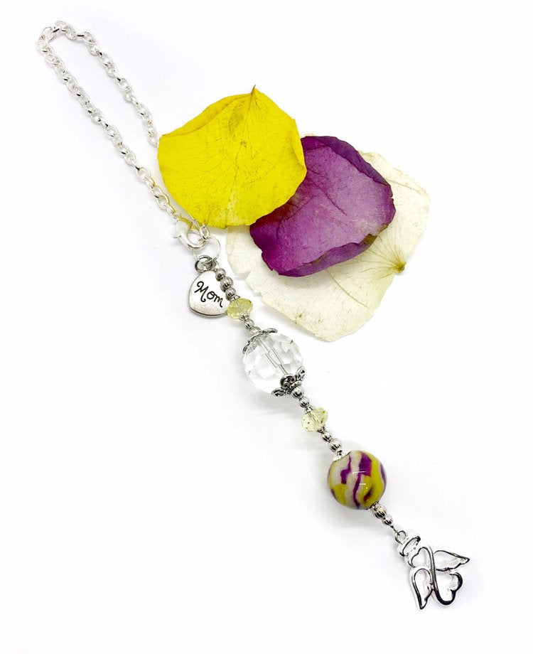 Memorial Flower Petal Rear View Mirror Charm  / 1018