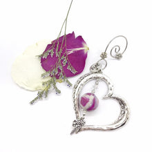 Load image into Gallery viewer, Wedding heart ornament /  Wedding flower keepsake  / Christmas ornament  / 818
