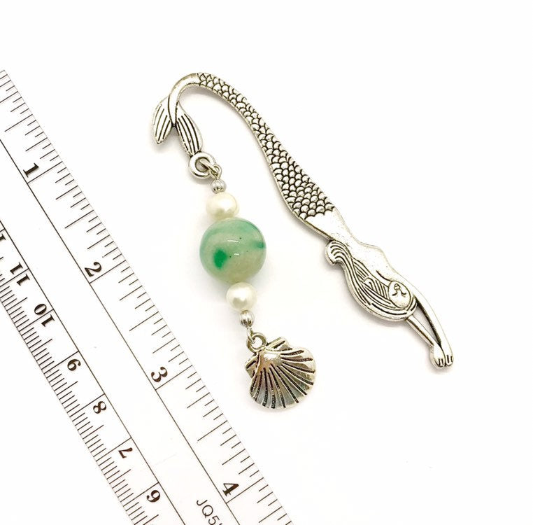 Memorial Flower petal or Beach sand keepsake mermaid bookmark  / 219