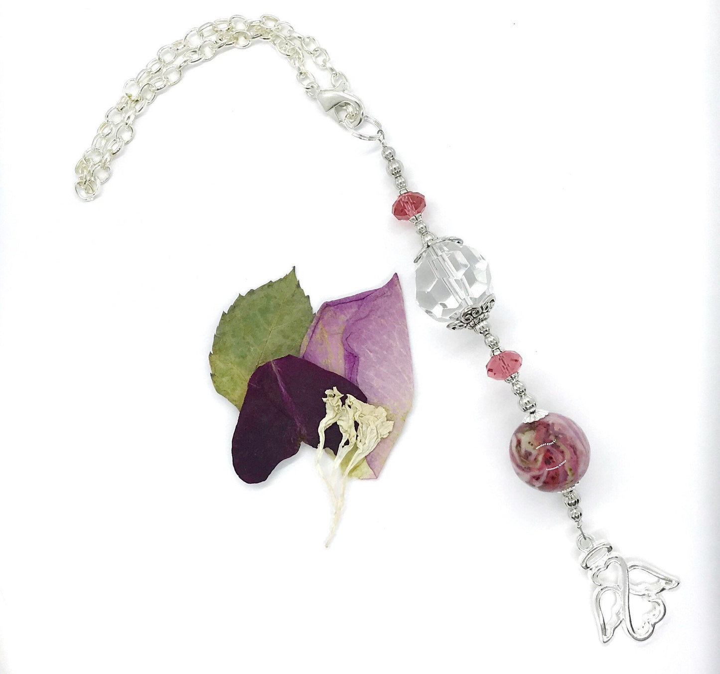 Memorial Flower Petal Rear View Mirror Charm  / 1018