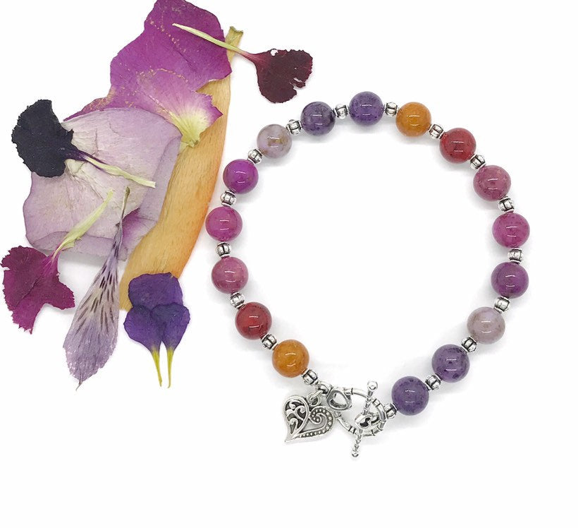 Wedding flower beaded keepsake bracelet  / 218