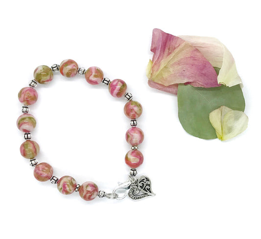 Wedding flower beaded keepsake bracelet  / 218