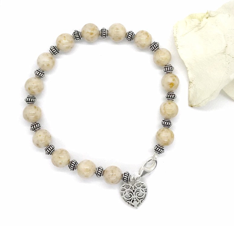 Wedding flower beaded keepsake bracelet  / 218