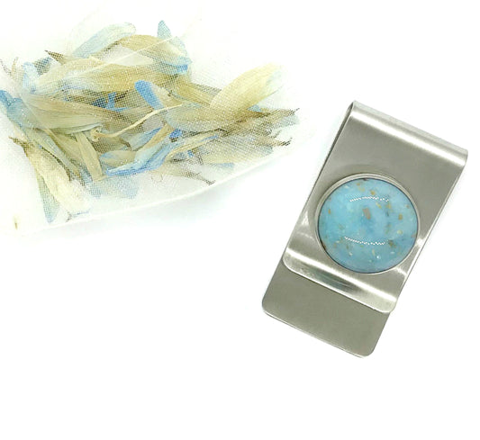 Memorial flower petal and cremation jewelry  / Money clip  / 1118