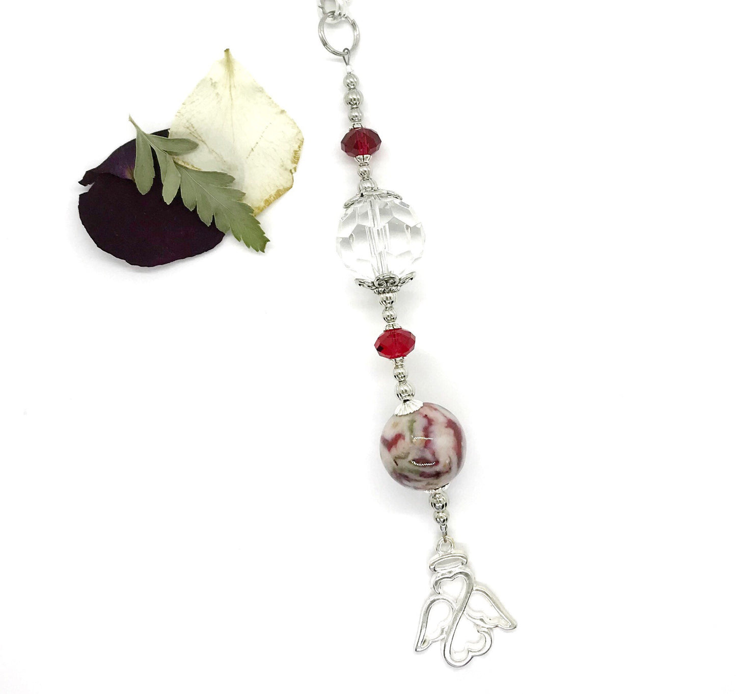 Memorial Flower Petal Rear View Mirror Charm  / 1018