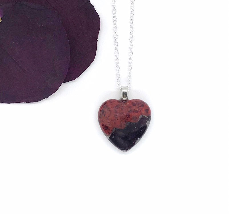 Memorial Flower Jewelry  "Piece of my Heart" necklace /  1219