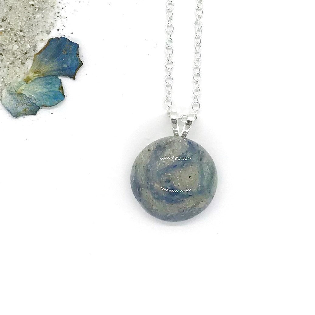 Memorial, Funeral or Wedding flower keepsake round necklace / 919