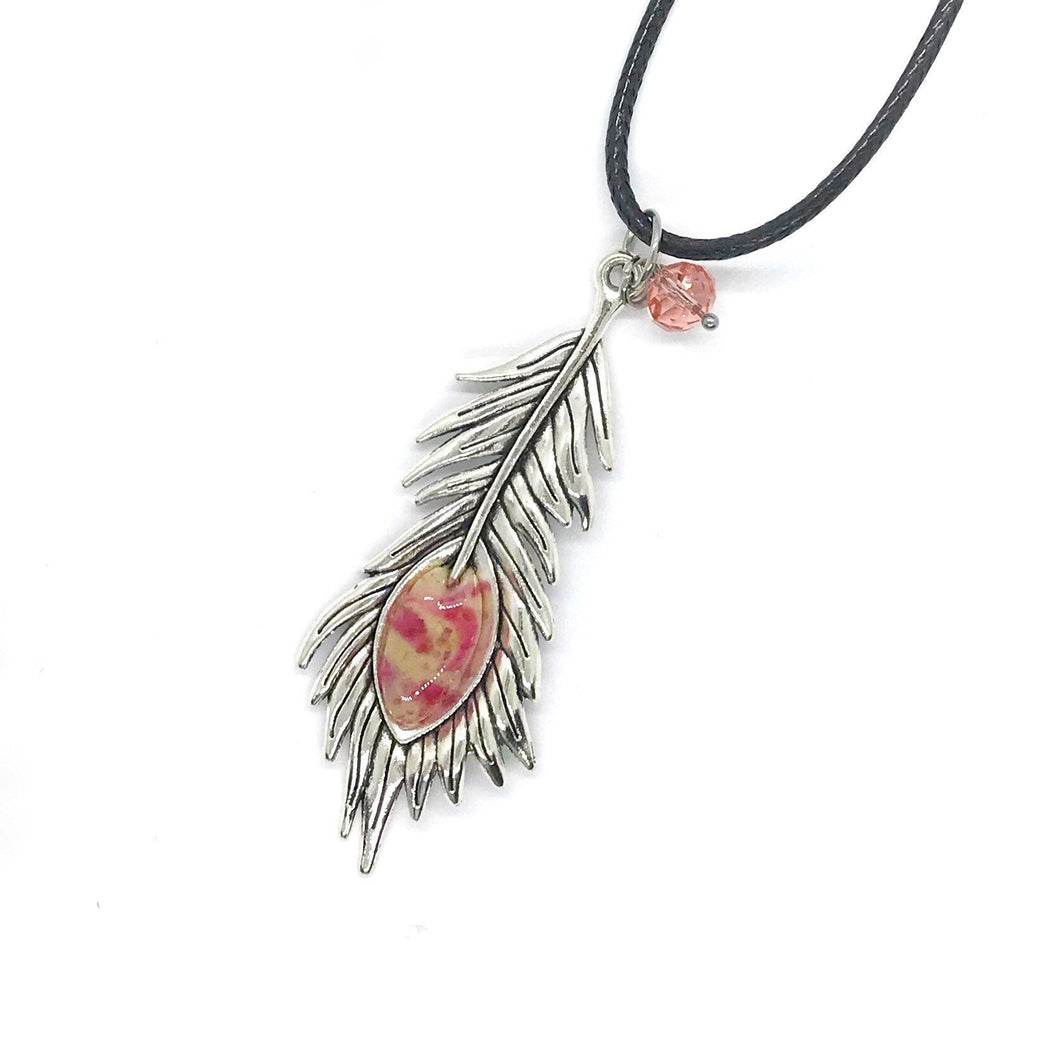 Memorial flower petal jewelry / Peacock feather keepsake necklace / 820