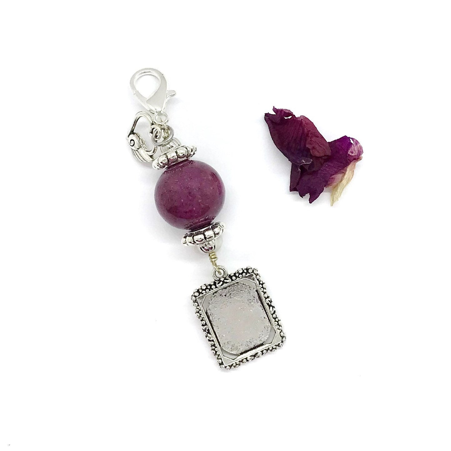 Memorial Flower Wedding Bouquet Charm made from Funeral Flowers, Cremation Ashes / 621