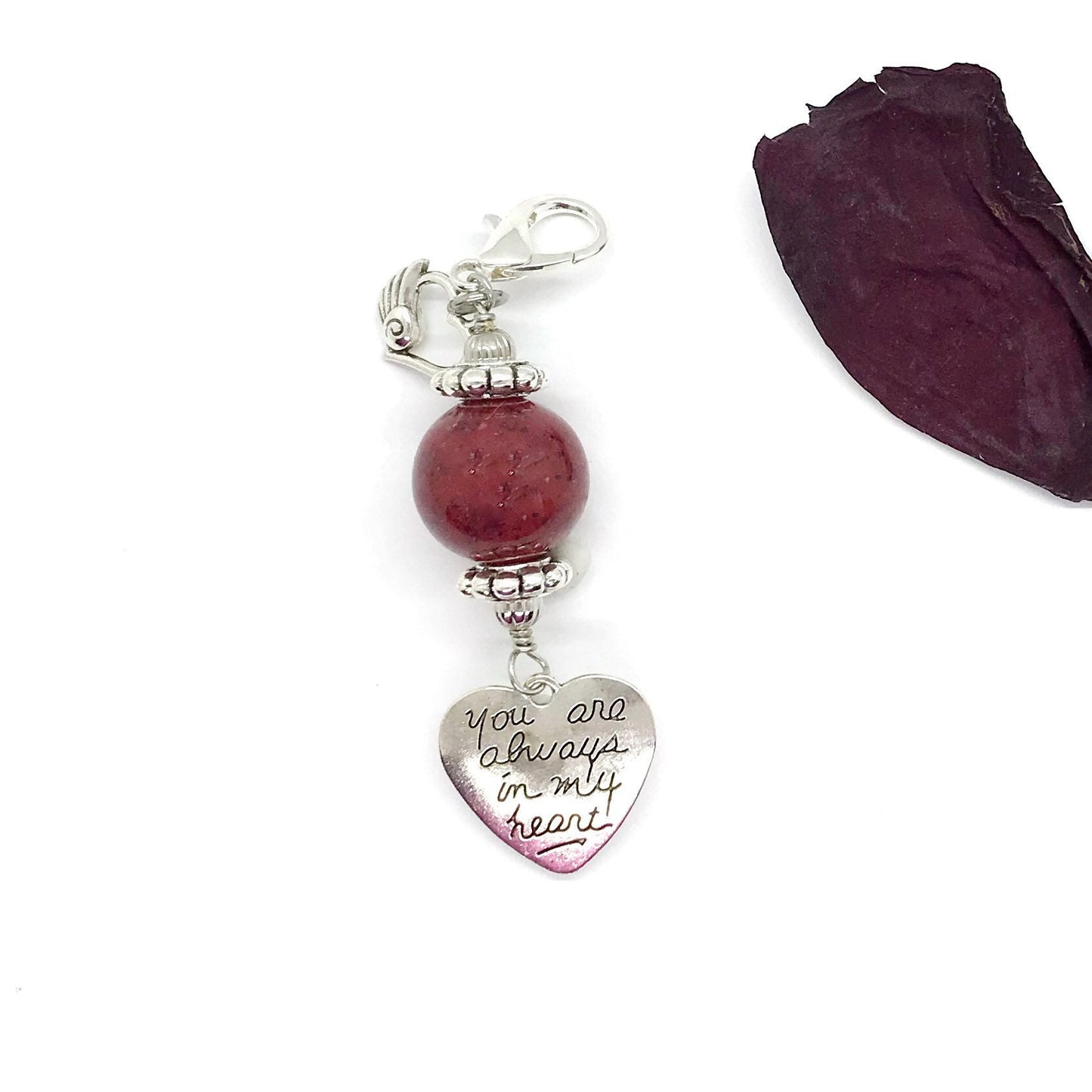 Memorial Flower Wedding Bouquet Charm made from Funeral Flowers, Cremation Ashes / 621